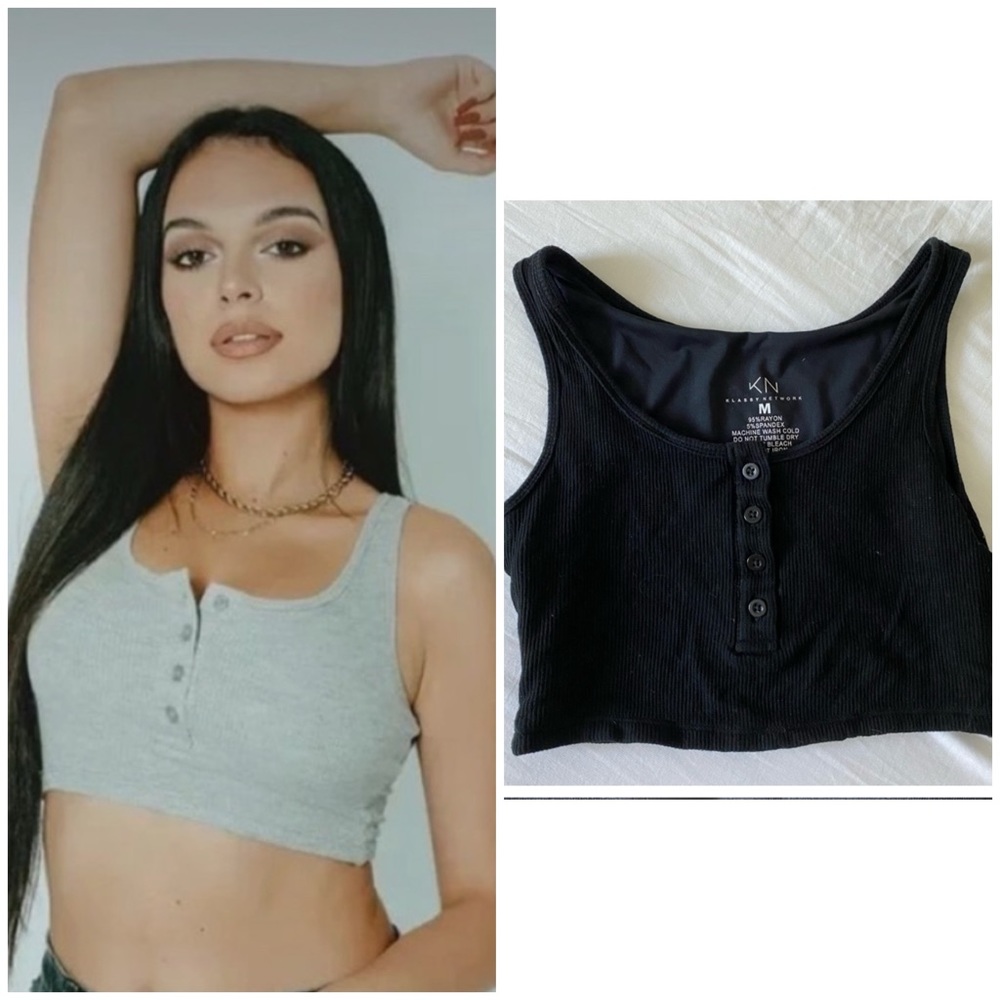 Klassy Network Black Crop Tank Top